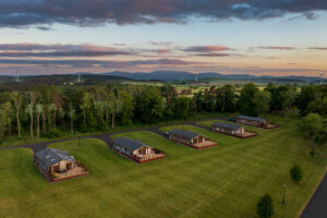 Row of Luxury Caravans at Barmoor Castle Country Park